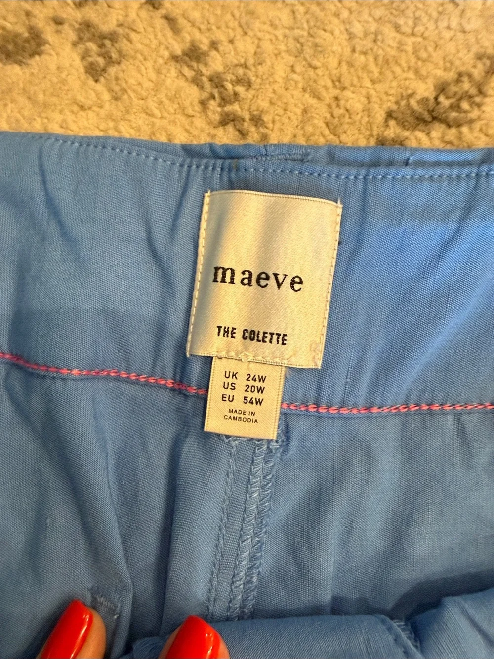 Maeve Slate Blue Cropped Wide-Leg Pants - Picture 3 of 4